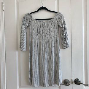 Black and White Off the Shoulder Dress